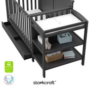 Cuna convertible 5 en 1 con cambiador y cajón Storkcraft Steveston