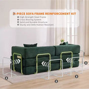 Sofá Cama Convertible 5 en 1, Sofá Cama Modular de Pana de 78.8" con Estructura Robusta, Futón Multifuncional para Espacios Pequeños, Sala de Estar y Habitación de Huéspedes