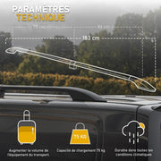 CHROMEMASTER | Compatibles con Citroën Berlingo Corta 2008-2018 | Barras de Techo | Diseñadas para el montaje de barras de techo, cofres de techo o portabicicletas | Estructura de aluminio