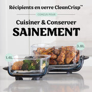 Freidora de aire portátil Ninja CRISPi, 3,8 L, 4 en 1: Freír sin aceite, Asar, Mantener caliente, Recrujiente, Diseño compacto, 2 recipientes con tapas, 1700 W, Salvia FN101EUSG