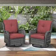 Sillones mecedoras de mimbre para exteriores Gymojoy con base giratoria (juego de 2)