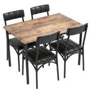 Juego de comedor rectangular para 4 personas con sillas tapizadas