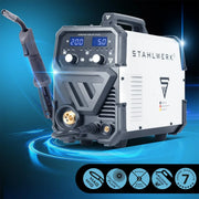 Soldadora MIG/MAG 200 ST con gas de protección, inversor IGBT, 200 A, alimentación de hilo sinérgica, FLUX, Lift TIG, MMA