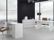 Cómoda CDF de 6 cajones, cómoda de dormitorio blanca, mueble armario de almacenamiento espacioso para salón u oficina, diseño moderno y espacioso, fácil de instalar, 40x75x138 cm, mueble para ropa