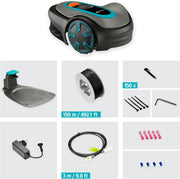 Robot cortacésped Gardena SILENO minimo 250 m²: cortacésped inteligente con conectividad óptima, programable mediante la aplicación Gardena Bluetooth, versión alemana (15201-20)