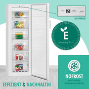 Congelador vertical Bomann No Frost de libre instalación, 194 litros de capacidad neta | No Frost: nunca más tendrá que descongelar - Función de congelación rápida y sistema MultiAirflow | Bisagra de puerta reversible | GS 7326.1