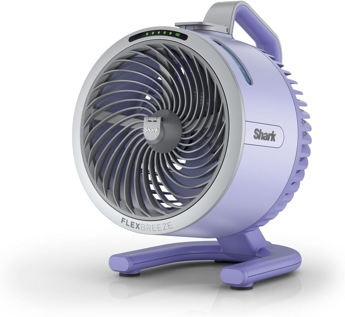 Ventilador inalámbrico Shark FlexBreeze HydroGo, potente ventilador portátil con nebulizador, refrigeración para interiores y exteriores, silencioso y duradero, compacto y ligero, 5 velocidades, color lila