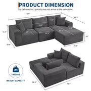 Sofá moderno de 108", sofá tapizado de 3 plazas en forma de L con cojines, sofá de asiento profundo, no requiere montaje