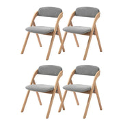 Sillas de comedor plegables y apilables de madera con asientos acolchados (juego de 4)