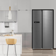 Midea KS-DDX 6.32 WT Frigorífico americano / 178,8 cm de altura / 254 kWh/año / No Frost / Compresor Dual Inverter / con dispensador de agua/hielo 3 en 1 y depósito de agua, Dark Inox