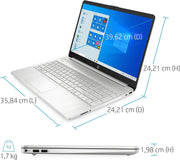HP 15s-eq2002sf Ordenador portátil 15,6" FHD (AMD Ryzen 5 5500U, RAM 8 GB, SSD 256 GB, AMD Radeon Graphics, Windows 11), portátil plateado, teclado AZERTY
