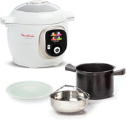 Moulinex, Cookeo Multicocina inteligente 6L, 150 recetas integradas, Cocción sin supervisión, Pantalla intuitiva, Guía de cocción, Aplicación MyMoulinex, 1600W, Blanco, 15 años de reparabilidad, CE85CA10