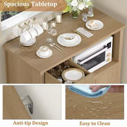 GustoWave Alacena de cocina para microondas con almacenamiento, 3 puertas, 1 cajón y estantes ajustables, gabinete de despensa