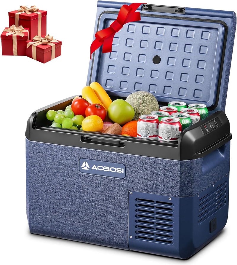 AAOBOSI Nevera Eléctrica: Nevera de Compresión de 25L, -20℃ a 20℃, Frigorífico de Compresión 12v, Nevera Eléctrica 12v 220v para Coche, Camión, Autocaravana, Barco y Enchufe de Pared
