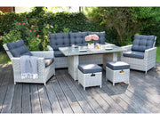 Set de comedor de lujo en aluminio »Asti«, 6 piezas
