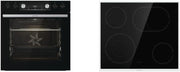 Set de horno empotrable Gorenje con aire caliente Inox Set 4 con placa vitrocerámica / 77 litros / ExtraSteam / GentleClose & Open / EcoClean / AirFry / PizzaMode / PerfectGrill / guías telescópicas / aspecto inox