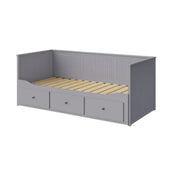HEMNES Cama nido con 3 cajones, gris, 80x200 cm