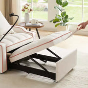 Sillón sofá convertible 3 en 1, sofá cama individual con respaldo ajustable, soporte para teléfono, USB y tipo C - ModernLuxe