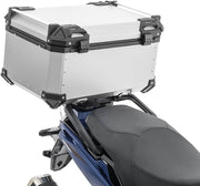 Set Top Case Moto Aluminio 65L + respaldo pasajero Bagtecs XB65 Plata