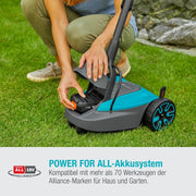 Cortacésped a batería Gardena HandyMower 22/18V P4A Set listo para usar: cortacésped manual, para superficies de césped de hasta 50 m², altura de corte ajustable, incl. batería 18V P4A (14620-20)