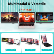 Monitor portátil de 14", extensión de pantalla para ordenador portátil, monitor triple FHD 1080P, pantallas para PC con HDMI/USB-C Plug & Play para Mac, Windows y Chrome