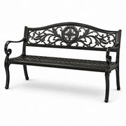 Banco de jardín de hierro fundido, negro