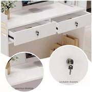Mostrador de recepción moderno con 2 cajones con cerradura, mesa de caja para comercios, cajeros, recepción, muebles de oficina elegantes para espacios profesionales