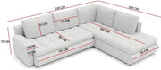 Sofá esquinero Tokio V con función cama. El mejor sofá cama. Sofá rinconera con arcón. Mueble de salón tapizado. Mobiliario (LAWA 09 + Soft 17 Izquierda), 200x75x230