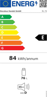 Refrigerador con congelador Merax, combinación frigorífico-congelador, frigorífico pequeño con 51L y congelador de 21L, silencioso, LED, estantes de vidrio, cajón para verduras, estantes en la puerta, para cocina, sala de estar, oficina, negro