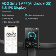 Bicicleta eléctrica ADO Air28 Pro, pedelec con transmisión por correa, bicicleta urbana, e-bike de 28 pulgadas, 2 velocidades, cambio automático, motor trasero Bafang, portaequipajes, bicicleta eléctrica para mujer/hombre