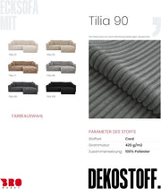 Sofá esquinero BROMARKT con función cama gris oscuro, sofá en forma de L de tela de pana con arcón, sofá cama para salón con espacio de almacenamiento, sofá esquinero de 3 plazas, conjunto de salón 244x148x82 cm TILIO