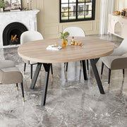 Mesa de comedor redonda extensible para 4-8 personas, mesa de comedor redonda moderna, mesa de cocina pequeña con base de metal estable, mesa que ahorra espacio para comedor, hogar, oficina (vintage, 100-140 cm)