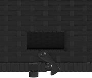 vidaXL Sofá de jardín con cojines, 2 plazas, sofá de exterior con taburete con almacenamiento, sofá con funda extraíble, muebles de jardín, conjunto de jardín, ratán sintético negro