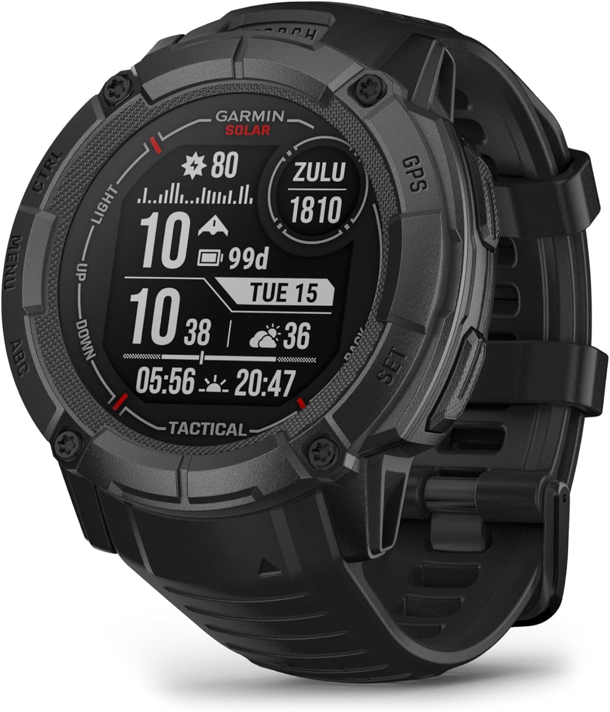 Instinct 2X, Solar – Tactical Edition - Reloj GPS robusto y conectado – Negro - Caja de 50 mm (Reacondicionado)