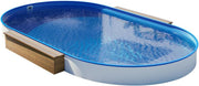 Piscina de pared de acero ovalada 4,50 x 2,50 x 1,20 m - revestimiento azul de 0,60 mm - pared de acero galvanizado en caliente de 0,60 mm - pasamanos de plástico - abertura para skimmer - fabricada en Alemania