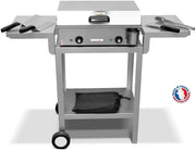 PLANCHAELEC - Pack completo plancha eléctrica NEO E530-2400W - Carro + accesorios - Acero inoxidable - Termostato regulable - 8 personas - Fabricado en Francia - L53 x P43 x A18 cm