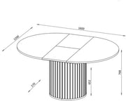 Mesa de comedor redonda extensible 120 ø - 160 cm, mesa de comedor redonda ovalada extensible, mesa de comedor - mesa de cocina