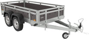 Remolque Tema Wood de doble eje basculante, caja de contrachapado, chasis de acero, 263x125 cm