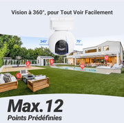 Cámara de vigilancia WiFi exterior inalámbrica EZVIZ 4K (8MP) + panel solar de 5W, detección de personas/vehículos, cámara solar exterior 360°, modo AOV, defensa activa, kit CB8 Pro 4K