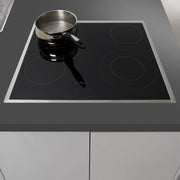 Bosch PKF645B17E Serie 4 - Placa vitrocerámica 60 cm - marco de acero inoxidable - 4 zonas - 6600 W - Negro