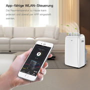 Aire acondicionado portátil Comfee Easy Cool 2.0, 7000 BTU 2,0kW, refrigeración, ventilación y deshumidificación, tamaño de habitación hasta 68m³ (25㎡), control por APP/Alexa/Google Home/IFTTT, aire acondicionado móvil con manguera de escape