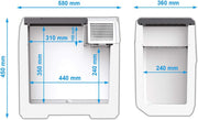 Nevera de compresor eléctrica Mobicool FR40, capacidad de 38 litros, 12/24V y 230V para coche, camión, barco, autocaravana y toma de corriente