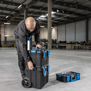 Högert Technik - Juego de cajas 4 en 1 HT7G500, herramientas de bricolaje, caja de herramientas, caja de herramientas con ruedas, resistente a daños, maletín de herramientas, cierres de ABS, estructura modular