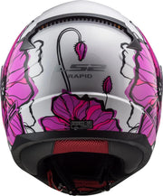 LS2, Casco Integral de Moto Rapid II Poppies Negro Rosa