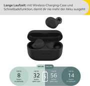 Auriculares inalámbricos Bluetooth intraurales Jabra Elite 8 Active con cancelación activa de ruido (ANC) híbrida y adaptativa y 6 micrófonos integrados, resistentes al agua y al sudor - Negro