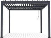 Pérgola bioclimática Windsor Premium de aluminio con LED 3 x 4 - Gris