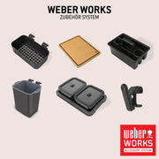 Barbacoa de gas Weber Spirit E310, 3 quemadores, encendido SnapJet, ruedas, rejilla de calentamiento, superficie de cocción de 51x46 cm, negro y plateado