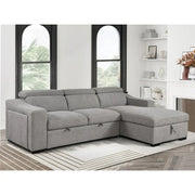 Roomfitters 103 Sofá Seccional Convertible con Chaise de Almacenamiento, Reposacabezas Ajustables, Sofá Esquinero en Forma de L con Función de Cama