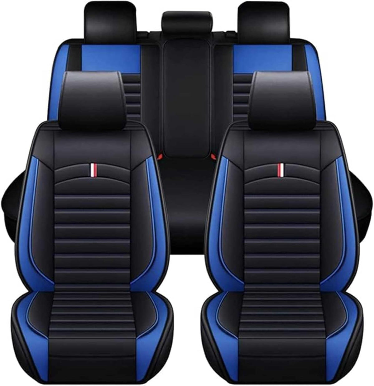 HHCVLUZI Funda de asiento de coche para Renault Captur II 2020-2021, cuero sintético delantero y trasero, protector de asiento transpirable, accesorios de interior, azul