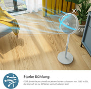 Ventilador PHILIPS Serie 2000. Potente y súper silencioso con tecnología SilentWings. 19 dB. Ventilador 2 en 1 de mesa y pie. Inclinación y oscilación ajustables. Temporizador de 12 horas. Blanco (CX2550/00)